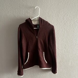 Kuhl Alfpaca Women's Full Zip Fleece Jacket Thumbs Pockets Brown & Beige Size M